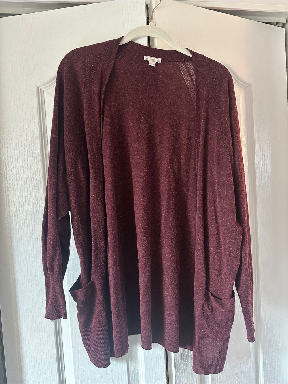 Open-Front Women's Cardigan Sweater - Wine